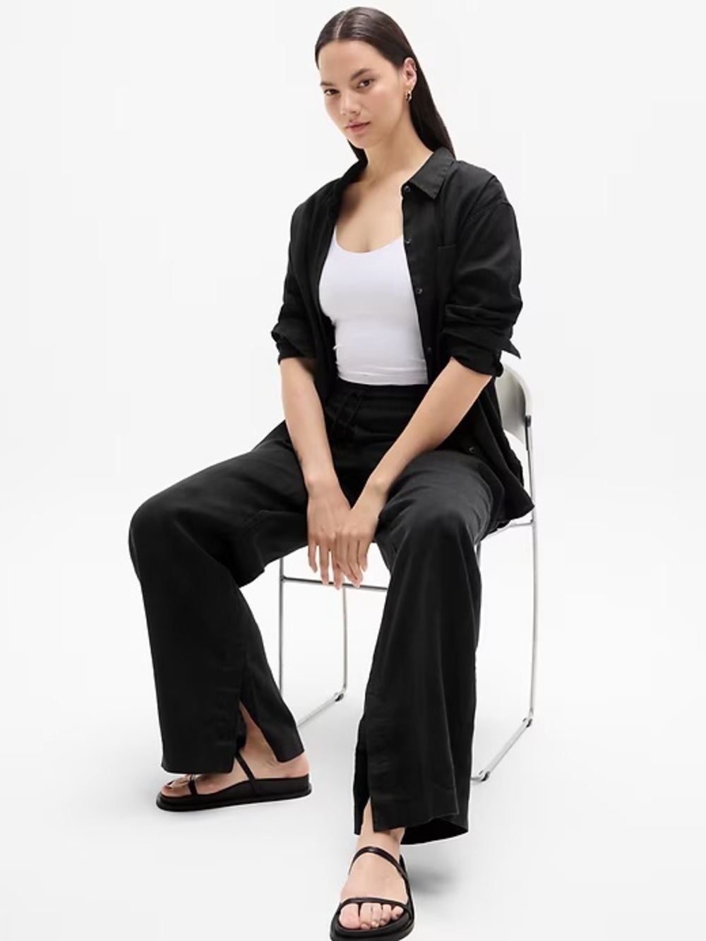 ATHLETA | Retreat Linen High Rise Wide Leg Pant